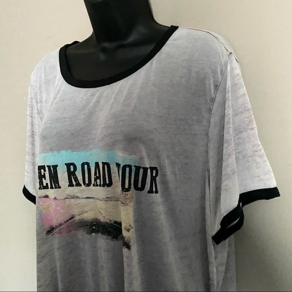 LORENA Rose Open Road Trip Comfy Gray Shirt Oversized - Picture 5 of 8